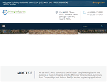 Tablet Screenshot of princyindustries.com